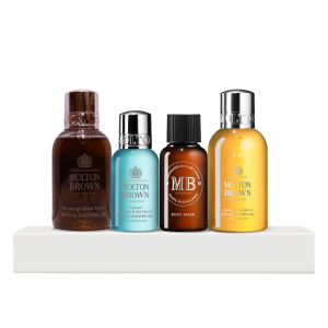 Discovery Collection Set Molton Brown: Black Peppercorn, Shower Gel, 50 ml + Coastal Cypress & Sea Fennel, Shower Gel, 30 ml + Mandarin & Clary Sage, Shower Gel, 30 ml + Vetiver & Grapefruit, Shower Gel, 50 ml