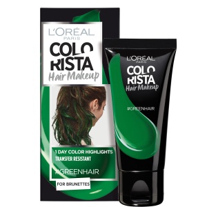 L'Oreal Paris, Colorista Hair Makeup, Semi-Permanent Hair Dye,  #GREENHAIR, 30 ml
