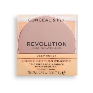 Makeup Revolution, Conceal & Fix, Vegan, Loose Setting Powder, Deep Honey, 13 g