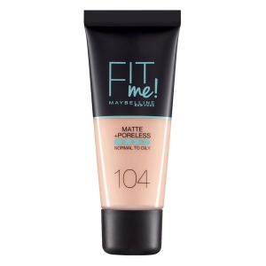 Maybelline, Fit Me Matte + Poreless, Liquid Foundation, 104, Soft Ivory, 30 ml