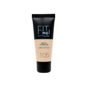 Maybelline, Fit Me Matte + Poreless, Liquid Foundation, 105, Natural Ivory, 30 ml