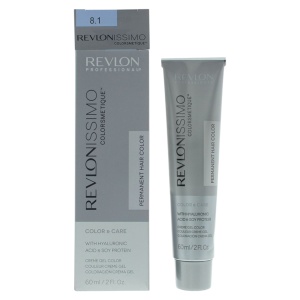 Revlon, Revlonissimo Colorsmetique, Hyaluronic Acid, Permanent Hair Dye, 8.1 Light Ash Blonde, 60 ml