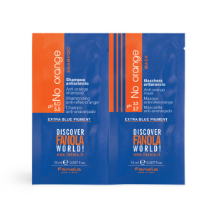 Set Fanola: No Orange, Extra Blue Pigment, Hair Treatment Cream Mask, For Nourishing, 15 ml + No Orange, Extra Blue Pigment, Hair Shampoo, For Nourishing, 15 ml