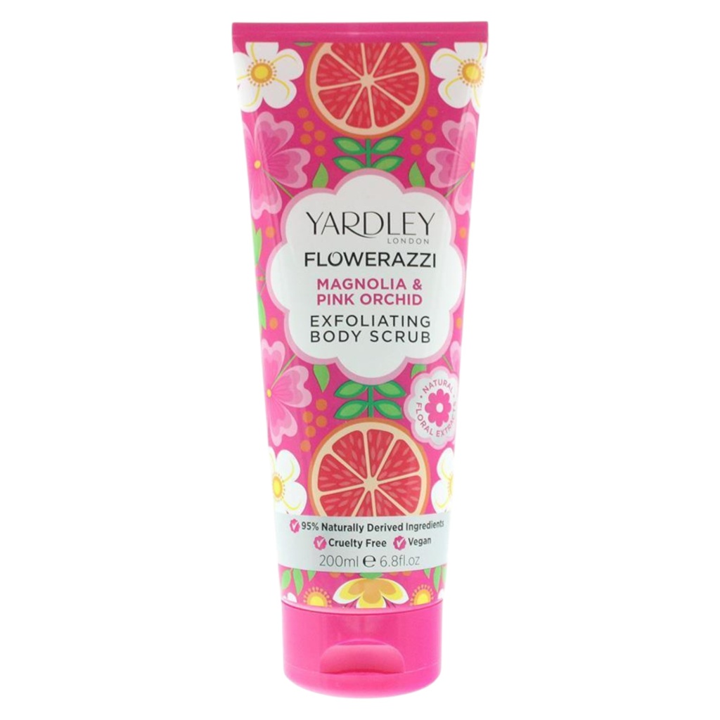 yardley flowerazzi magnolia pink orchid natural exfoliants exfoliating body gel body bathing routine 200 ml 1761030914