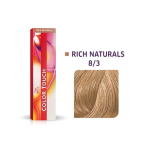 Wella Professionals, Color Touch, Ammonia-Free, Semi-Permanent Hair Dye, 8/3 Golden Light Blonde, 60 ml
