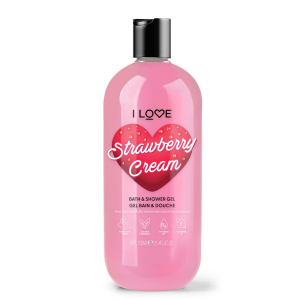 I Love, Strawberries & Cream, Hydrating, Shower Gel, For All Skin Types, 750 ml